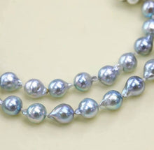 Load image into Gallery viewer, 8.5-9mm Silver Blue Baroque Akoyas