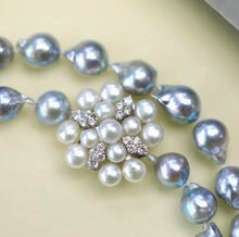 Load image into Gallery viewer, 8.5-9mm Silver Blue Baroque Akoyas