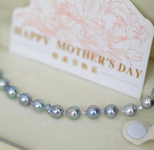 Load image into Gallery viewer, 8.5-9mm Silver Blue Baroque Akoyas