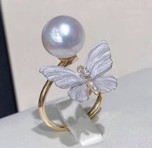 Load image into Gallery viewer, 10-11mm South Sea Pearls (Earring), 11-12mm South Sea Pearls (Ring) | FULL ROUND, FLAWLESS, EXCELLENT LUSTER
