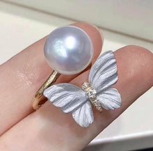 Load image into Gallery viewer, 10-11mm South Sea Pearls (Earring), 11-12mm South Sea Pearls (Ring) | FULL ROUND, FLAWLESS, EXCELLENT LUSTER