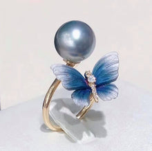Load image into Gallery viewer, 10-11mm Tahitian Pearls (Earring), 11-12mm Tahitian Pearls (Ring) | FULL ROUND, FLAWLESS