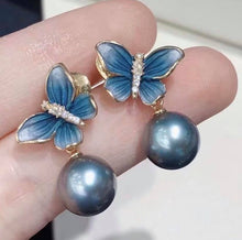 Load image into Gallery viewer, 10-11mm Tahitian Pearls (Earring), 11-12mm Tahitian Pearls (Ring) | FULL ROUND, FLAWLESS