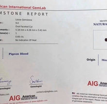 Load image into Gallery viewer, 1.36ct Unheated Pigeon Blood Ruby