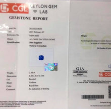 Load image into Gallery viewer, 4.15ct Unheated Cornflower & Royal Blue Sapphire