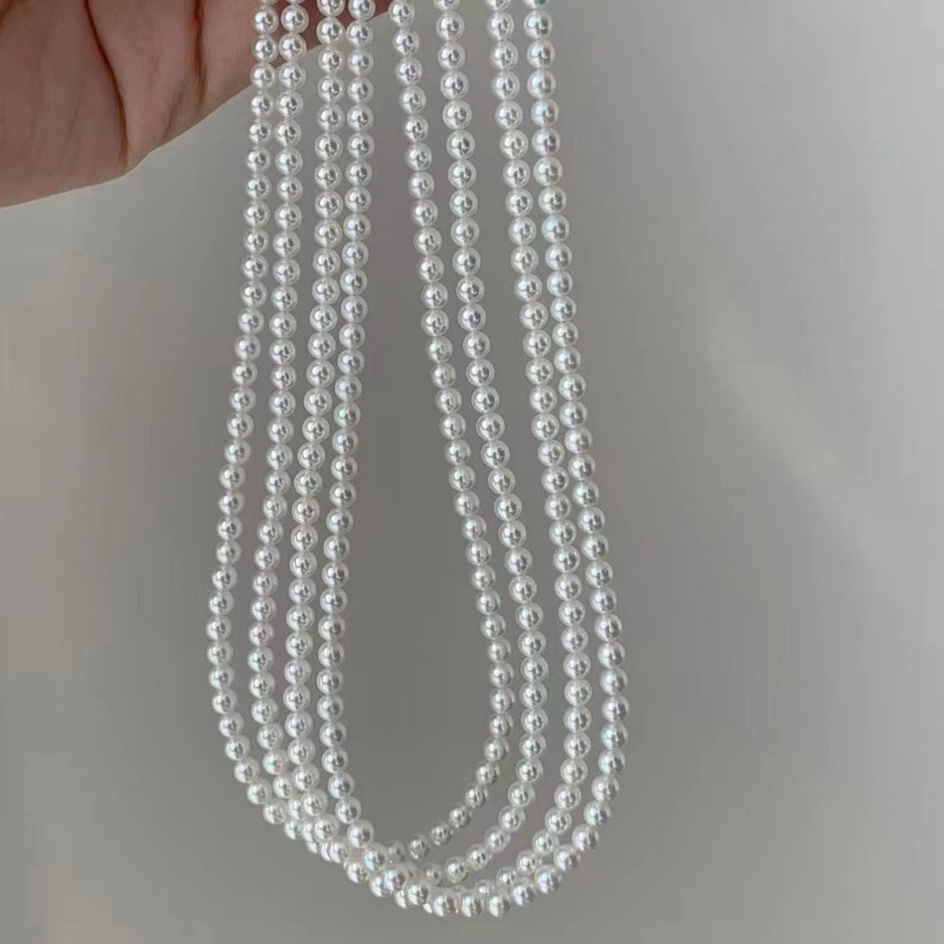 3-4mm Baby White Akoya Pearl Necklace