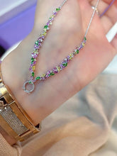 Load image into Gallery viewer, Tsavorite, Sapphires &amp; Diamond Necklace
