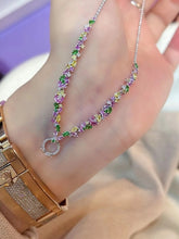 Load image into Gallery viewer, Tsavorite, Sapphires &amp; Diamond Necklace
