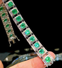 Load image into Gallery viewer, 8.6ct Vivid Green Emerald Bracelet
