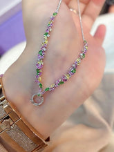 Load image into Gallery viewer, Tsavorite, Sapphires &amp; Diamond Necklace

