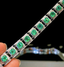 Load image into Gallery viewer, 8.6ct Vivid Green Emerald Bracelet
