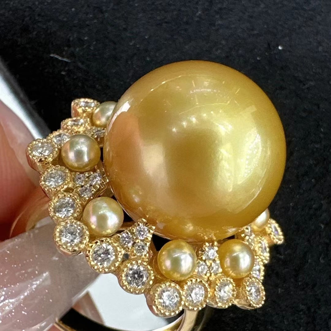 14.5mm CHAKIN Golden Southsea Pearl Ring