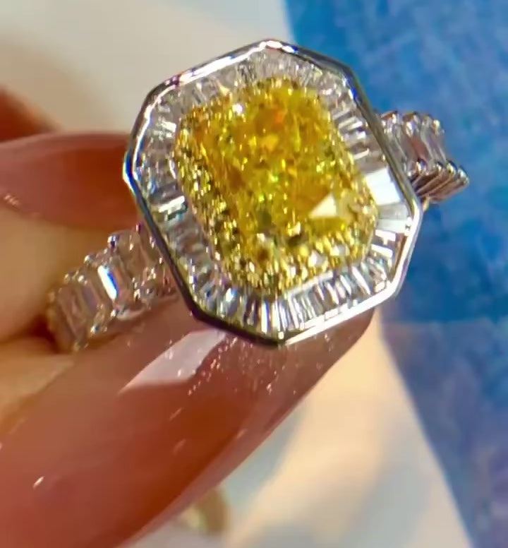 1.3ct Yellow Diamond Ring