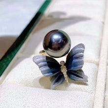 Load image into Gallery viewer, 11-12mm Peacock Green Tahitian Pearl
