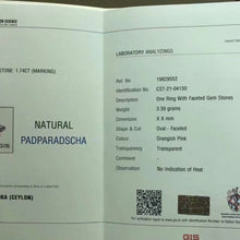 Load image into Gallery viewer, 1.74ct Unheated Padparadscha Sapphire
