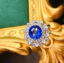 Load image into Gallery viewer, 2.6ct Unheated Blue Sapphire Ring

