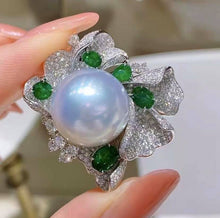 Load image into Gallery viewer, 16-17mm RARE Aurora Silver Blue South Sea Pearls. Full round, BEST LUSTER, 1 flaw
