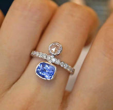 Load image into Gallery viewer, 1.58ct Unheated Cornflower Blue Sapphire &amp; 1.37ct Unheated Padparadscha Sapphire
