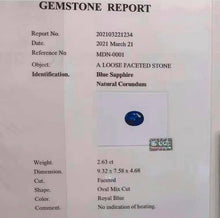 Load image into Gallery viewer, 2.63ct Unheated Royal Blue Sapphire
