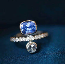 Load image into Gallery viewer, 1.58ct Unheated Cornflower Blue Sapphire &amp; 1.37ct Unheated Padparadscha Sapphire

