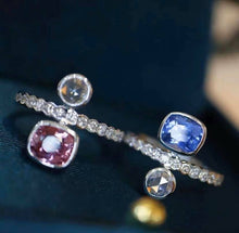 Load image into Gallery viewer, 1.58ct Unheated Cornflower Blue Sapphire &amp; 1.37ct Unheated Padparadscha Sapphire
