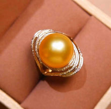 Load image into Gallery viewer, 14-15mm Golden South Sea Pearl. Full round, Excellent Luster, Almost Flawless!
