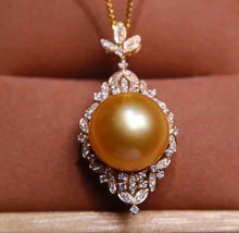 Load image into Gallery viewer, 13.9mm Golden South Sea Pearl, Near Round, Excellent Luster, Insignificant Flaw
