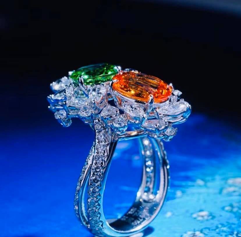 3.19ct Fanta Garnet & 2.68ct Chrome Tourmaline