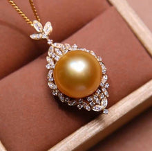 Load image into Gallery viewer, 13.9mm Golden South Sea Pearl, Near Round, Excellent Luster, Insignificant Flaw
