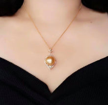 Load image into Gallery viewer, 13.9mm Golden South Sea Pearl, Near Round, Excellent Luster, Insignificant Flaw
