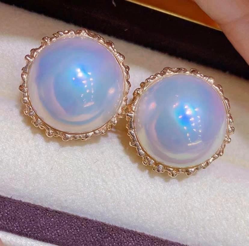 16-17mm TOP QUALITY AURORA MABE Pearl, FLAWLESS!!