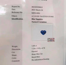 Load image into Gallery viewer, 1.66ct Unheated Royal Blue Sapphire
