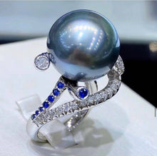 Load image into Gallery viewer, BIG 15.1mm Ocean Blue Tahitian Pearl with Excellent Shine &amp; Luster! Full Round with Insignificant Flaws
