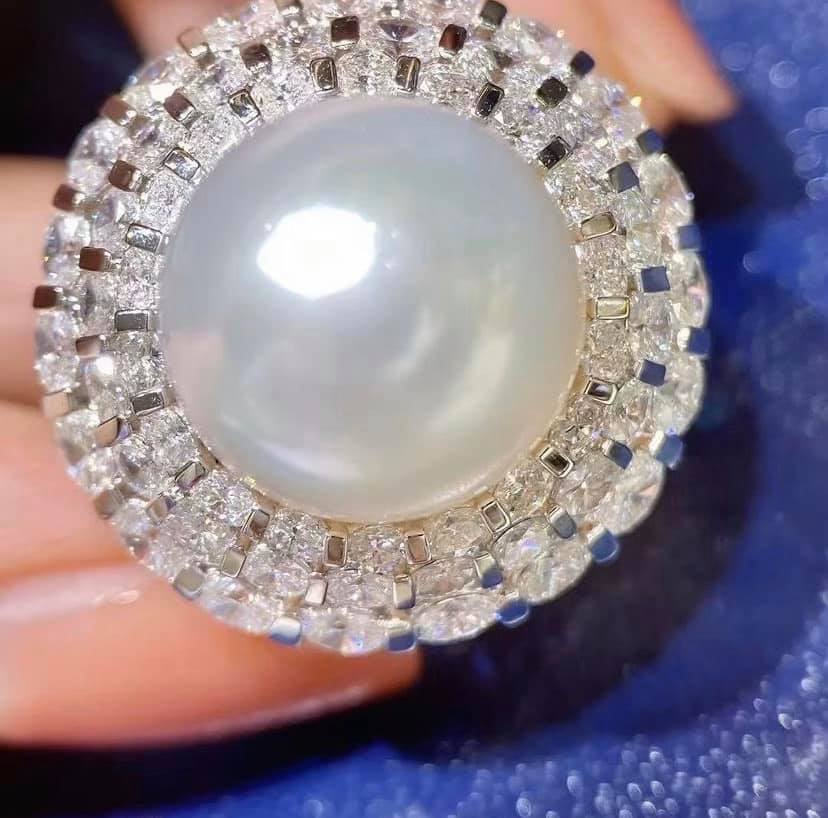 15.2mm VENUS GRADE Australian White South Sea Pearl, Full Round, Excellent luster, Insignificant Flaw!!!