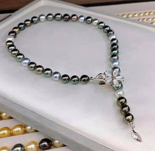 Load image into Gallery viewer, 8.5-10.7MM Blue Green Tahitian &amp; South Sea Pearls! Full round, Excellent luster, Minor flaws!!!
