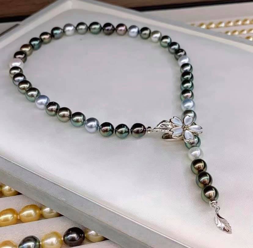 8.5-10.7MM Blue Green Tahitian & South Sea Pearls! Full round, Excellent luster, Minor flaws!!!