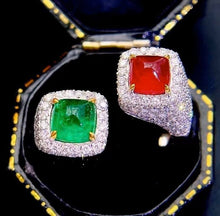 Load image into Gallery viewer, 2.75ct Vivid Green Emerald &amp; Ruby
