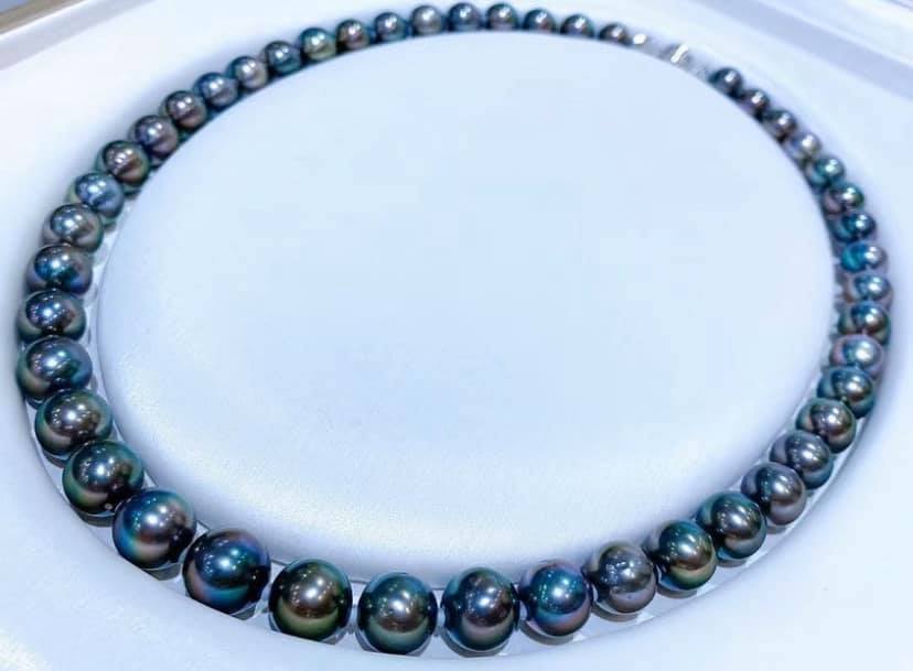 8-11mm Peacock Tahitian Pearls! Full Round, Excellent Luster!