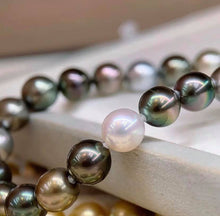 Load image into Gallery viewer, 8.5-10.7MM Blue Green Tahitian &amp; South Sea Pearls! Full round, Excellent luster, Minor flaws!!!
