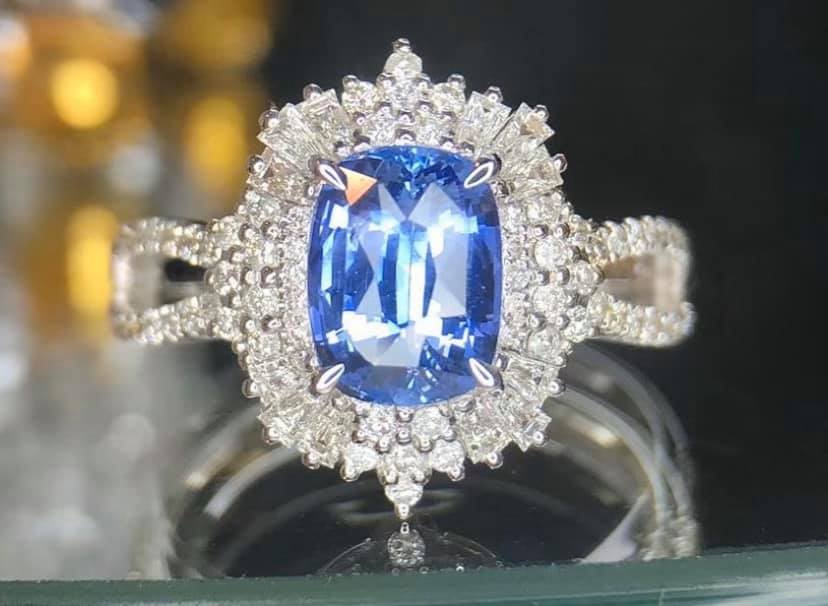 2.05ct Unheated Cornflower Blue Sapphire