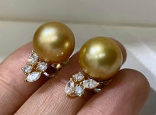 Load image into Gallery viewer, 15.1 &amp; 11.2mm Intense Golden Chakin Pearls! Full Round, Excellent Luster, Flawless!
