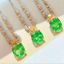 Load image into Gallery viewer, 2.2ct Vivid Green Emerald Necklace
