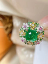 Load image into Gallery viewer, 3.2ct Vivid Green Emerald Ring
