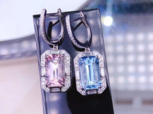 Load image into Gallery viewer, 7.22ct Mismatched Morganite &amp; Aquamarine Earring
