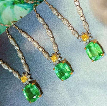 Load image into Gallery viewer, 2.2ct Vivid Green Emerald Necklace
