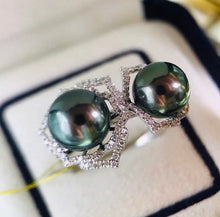Load image into Gallery viewer, 8-9mm Peacock Green Tahitian Pearls

