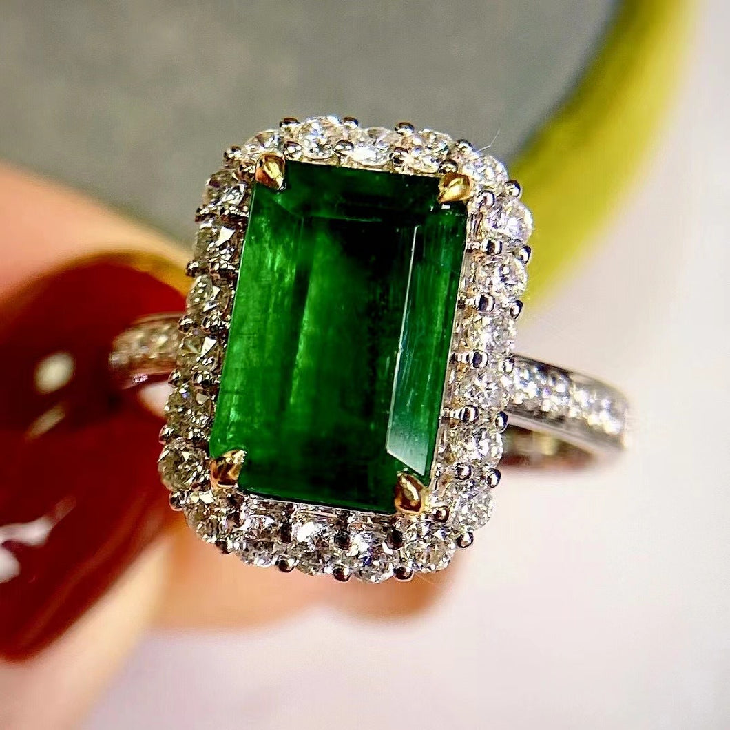 3ct MUZO Green Emerald Ring