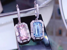 Load image into Gallery viewer, 7.22ct Mismatched Morganite &amp; Aquamarine Earring
