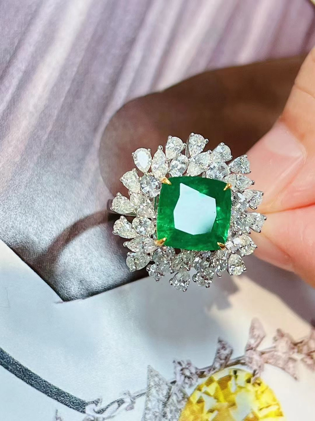 3.5ct MUZO Green Emerald Ring