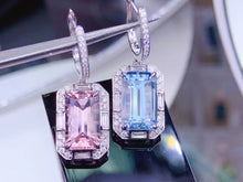 Load image into Gallery viewer, 7.22ct Mismatched Morganite &amp; Aquamarine Earring
